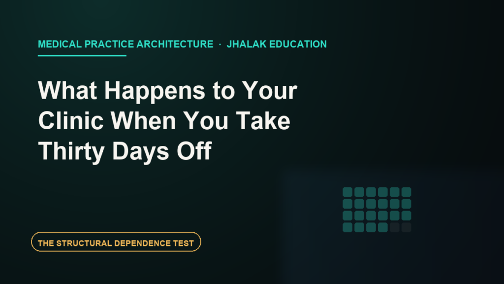 What happens to a doctor's clinic when they take thirty days off, the structural dependence test from Bipin Koner and Jhalak Education