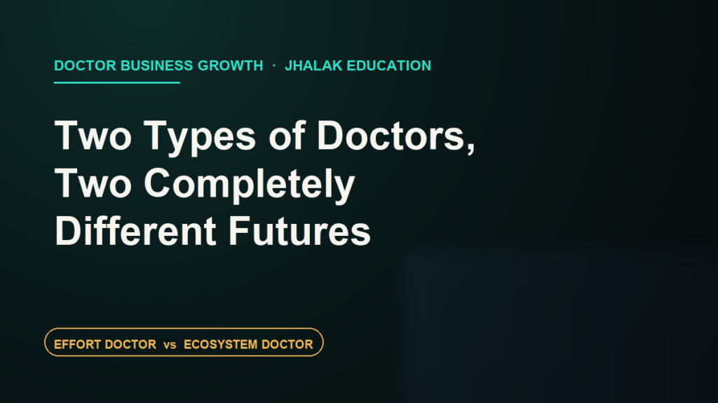 Two types of doctors, Effort Doctor and Ecosystem Doctor, represented as a frayed gold trail versus a structured teal lattice